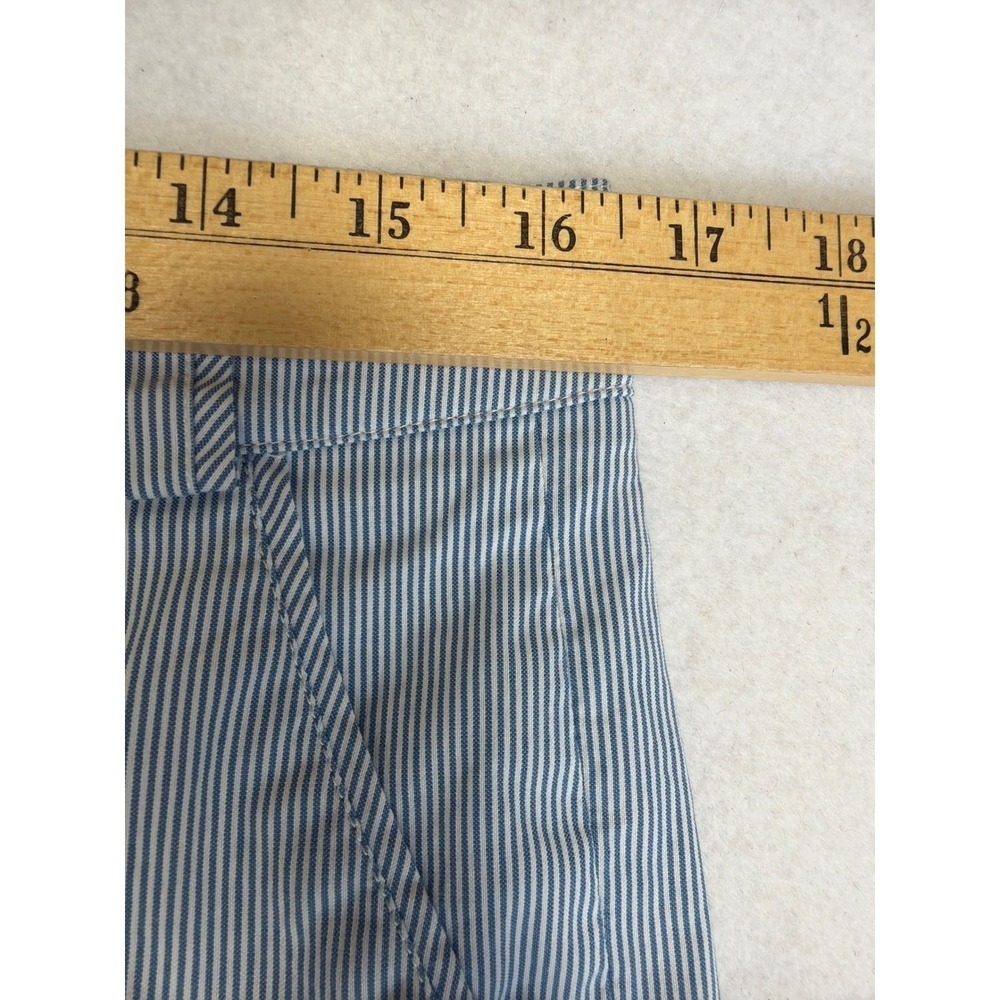 Golfino Bermuda Golf Shorts Women 10 Blue White Pinstripe StretchCotton Portugal - Picture 9 of 11
